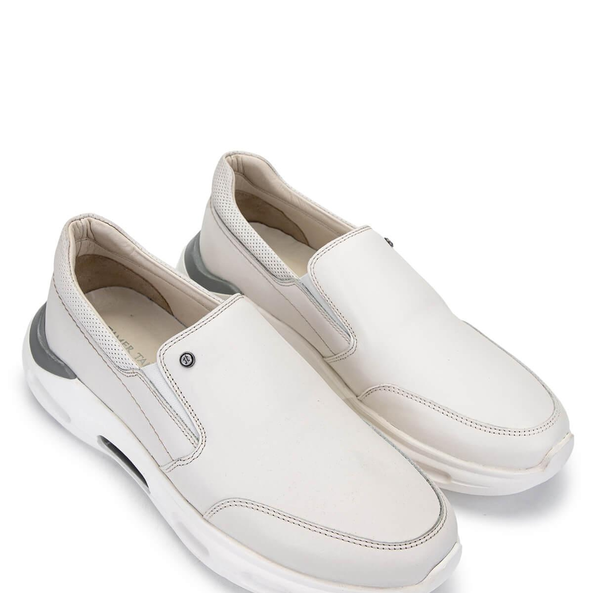 Tamer Tanca Erkek Hakiki Deri Beyaz Casual Ayakkabı