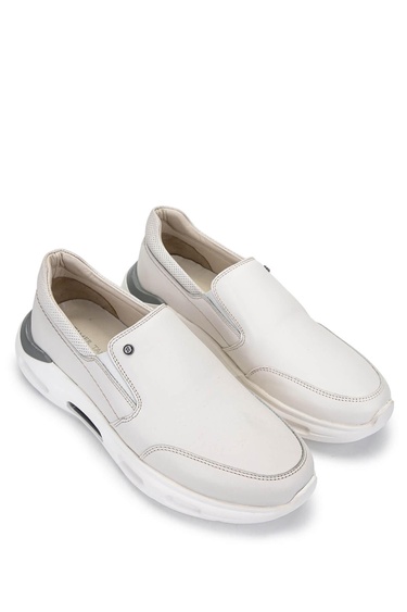  Tamer Tanca Erkek Hakiki Deri Beyaz Casual Ayakkabı