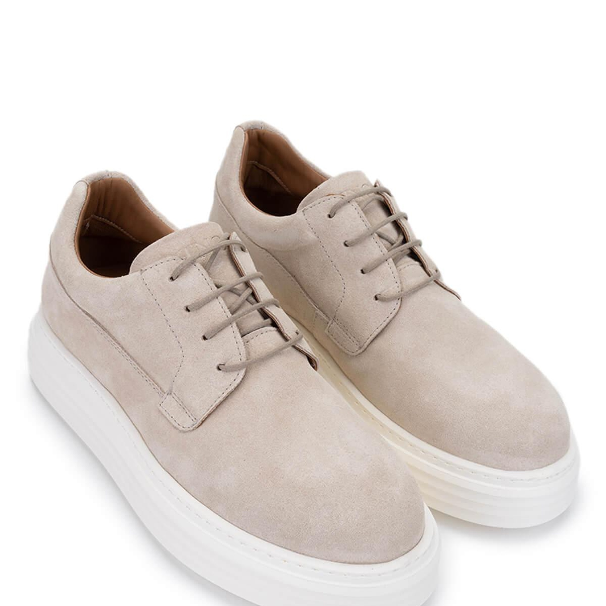 Tamer Tanca Erkek Hakiki Deri Bej Süet Casual Ayakkabı