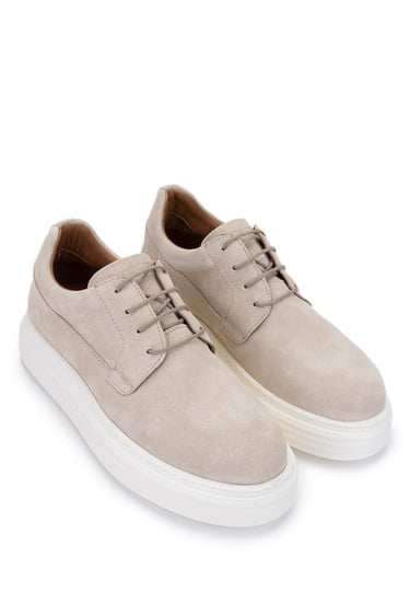  Tamer Tanca Erkek Hakiki Deri Bej Süet Casual Ayakkabı