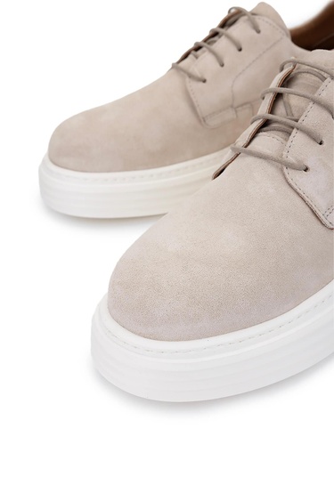  Tamer Tanca Erkek Hakiki Deri Bej Süet Casual Ayakkabı