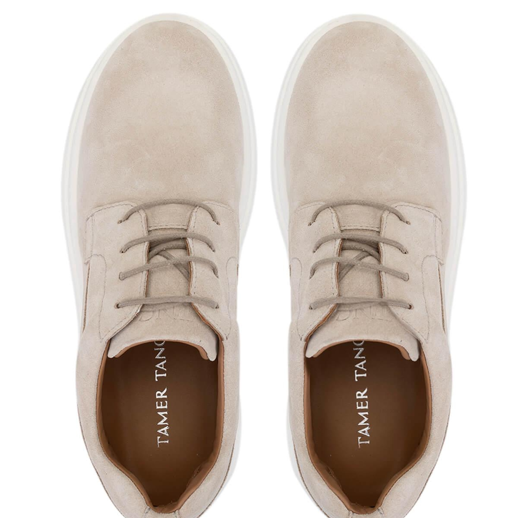 Tamer Tanca Erkek Hakiki Deri Bej Süet Casual Ayakkabı
