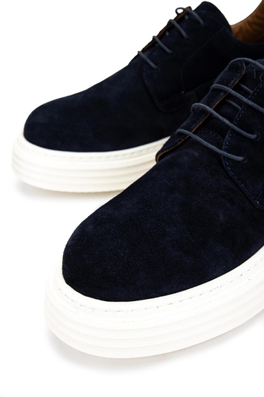  Tamer Tanca Erkek Hakiki Deri Lacivert Süet Casual Ayakkabı