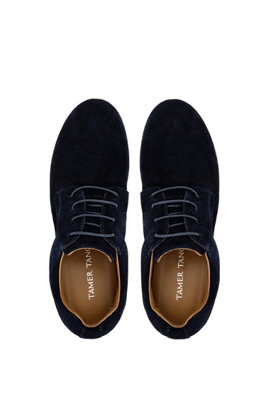  Tamer Tanca Erkek Hakiki Deri Lacivert Süet Casual Ayakkabı