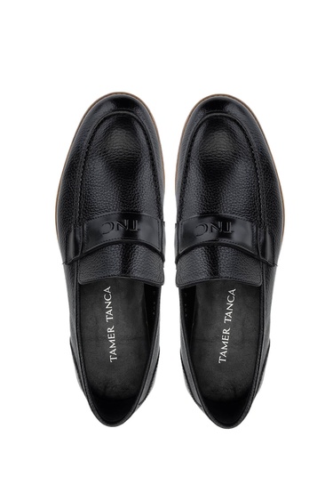  Tamer Tanca Erkek Hakiki Deri Siyah Casual Ayakkabı