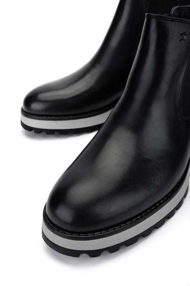  Tamer Tanca Erkek Hakiki Deri Siyah Casual Bot