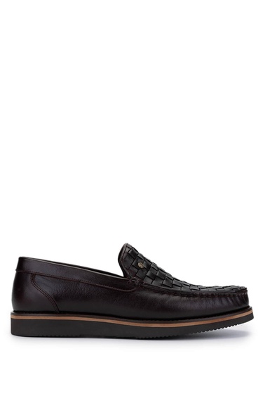  Tamer Tanca Erkek Hakiki Deri Kahverengi Loafer Ayakkabı