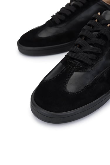  Tamer Tanca Erkek Hakiki Deri Siyah Sneakers & Spor Ayakkabı