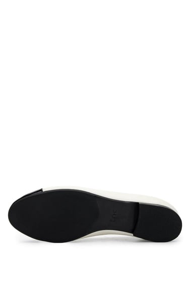  Tamer Tanca Kadın Hakiki Deri Siyah Rugan/Bej Babet Ayakkabı