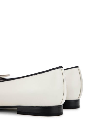  Tamer Tanca Kadın Hakiki Deri Siyah Rugan/Bej Babet Ayakkabı