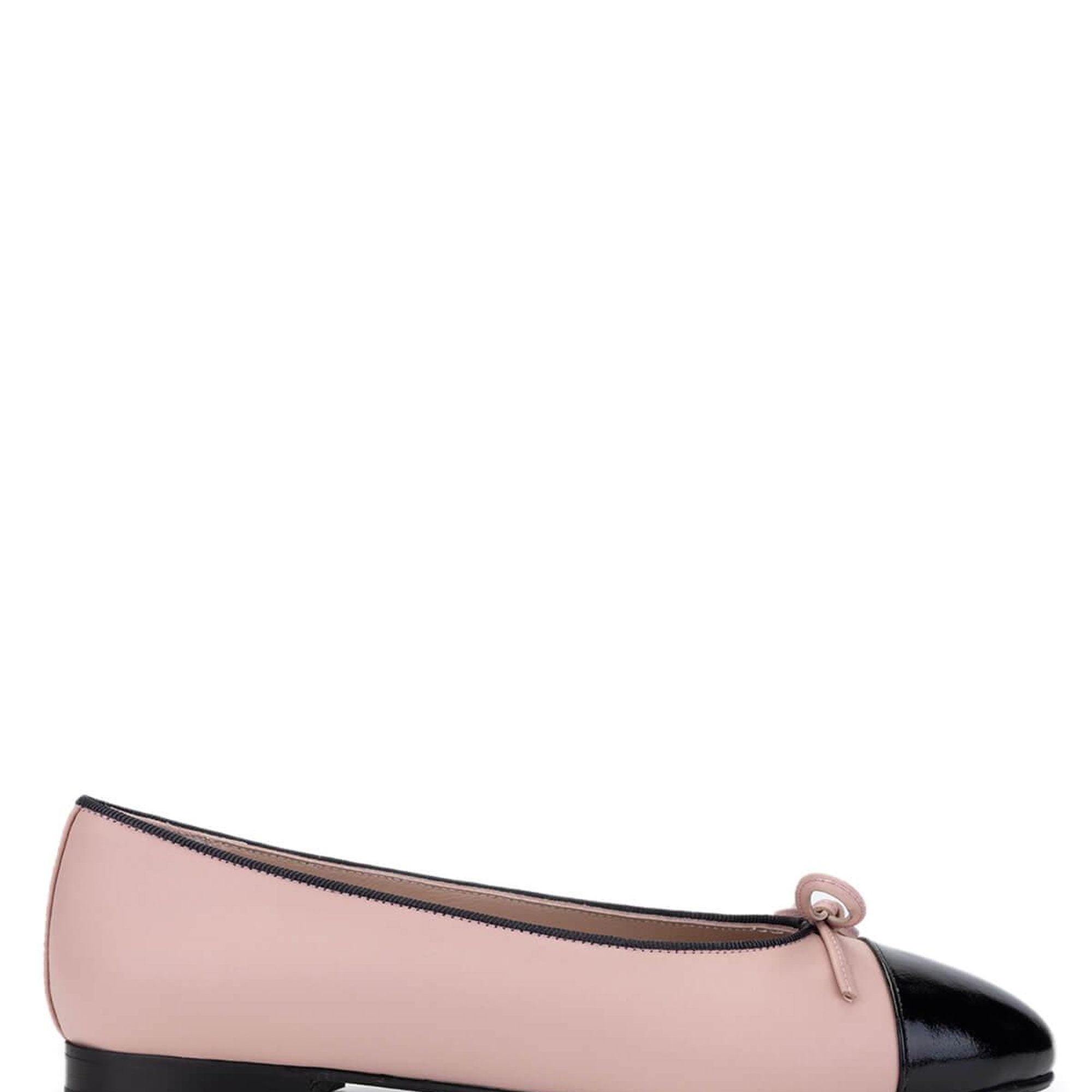 Tamer Tanca Kadın Hakiki Deri Siyah Rugan/Pudra Babet Ayakkabı