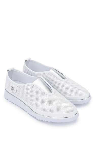  Tamer Tanca Kadın Hakiki Deri Beyaz/Lame Comfort Ayakkabı