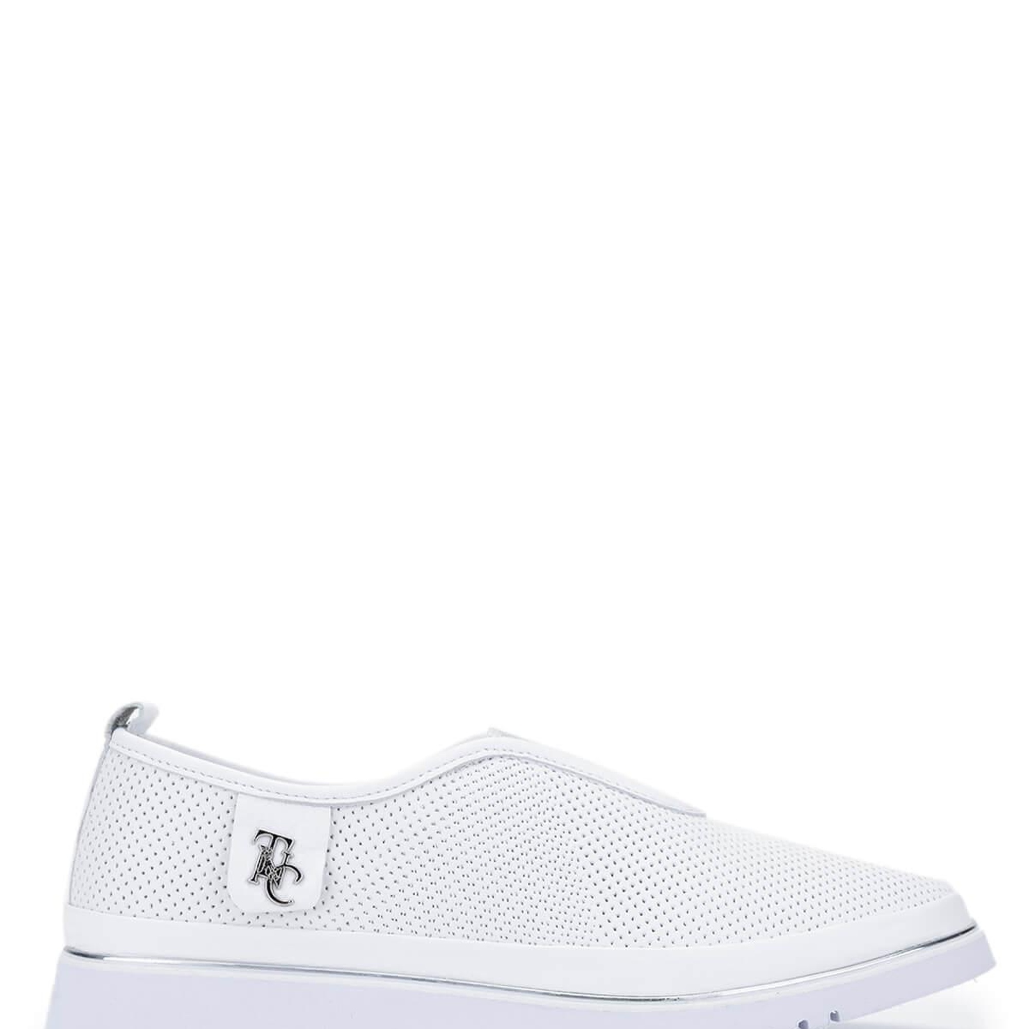 Tamer Tanca Kadın Hakiki Deri Beyaz/Lame Comfort Ayakkabı