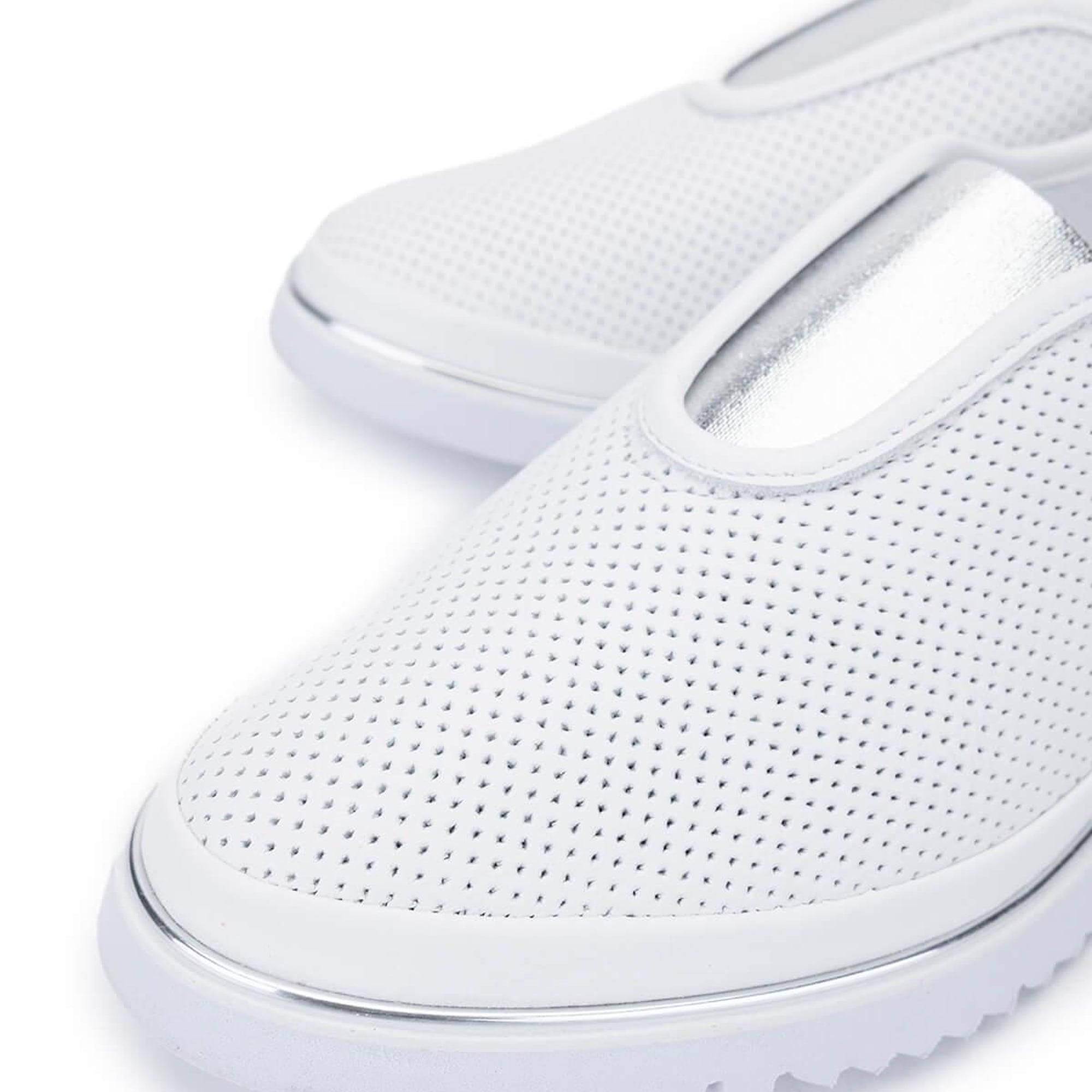 Tamer Tanca Kadın Hakiki Deri Beyaz/Lame Comfort Ayakkabı