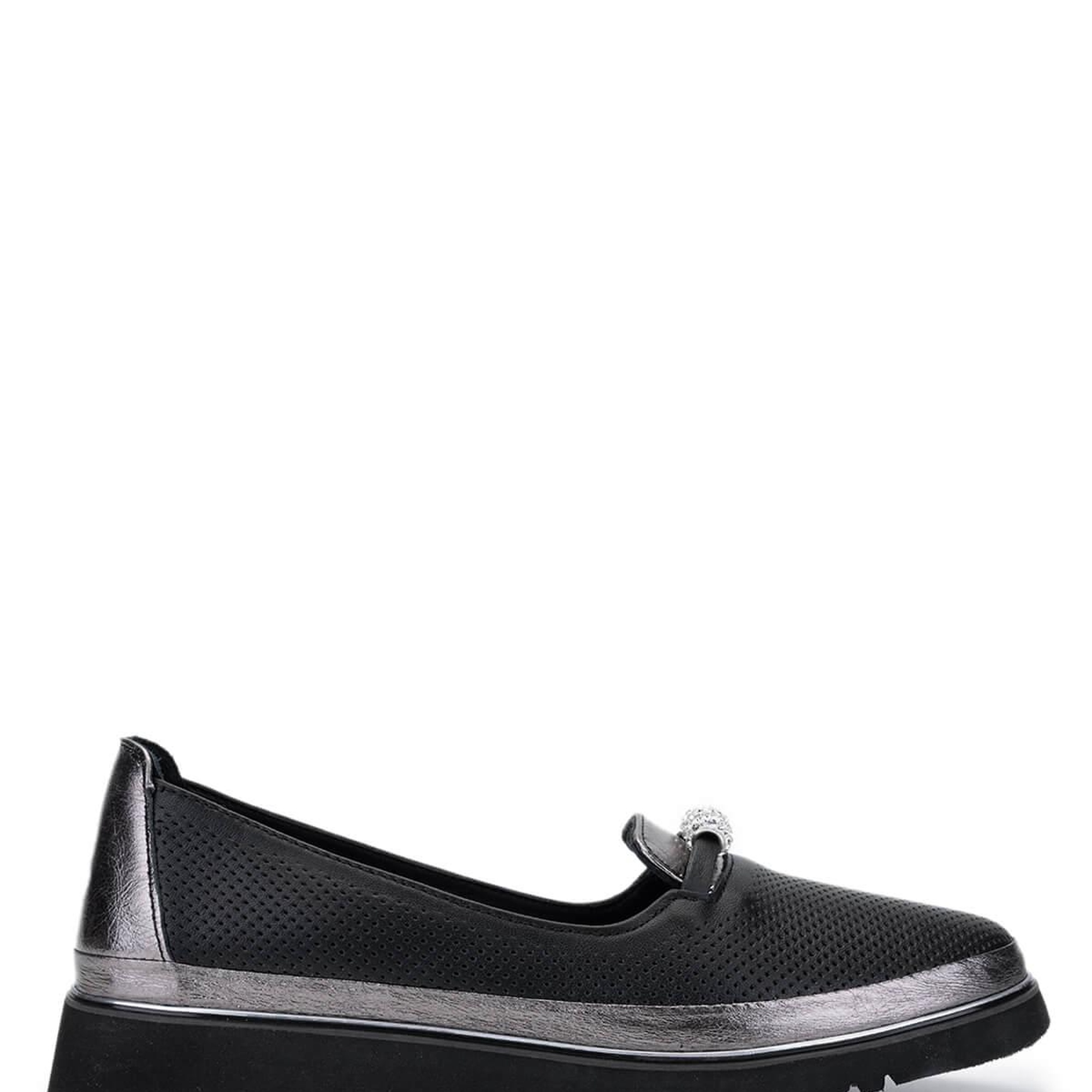 Tamer Tanca Kadın Hakiki Deri Siyah Comfort Ayakkabı