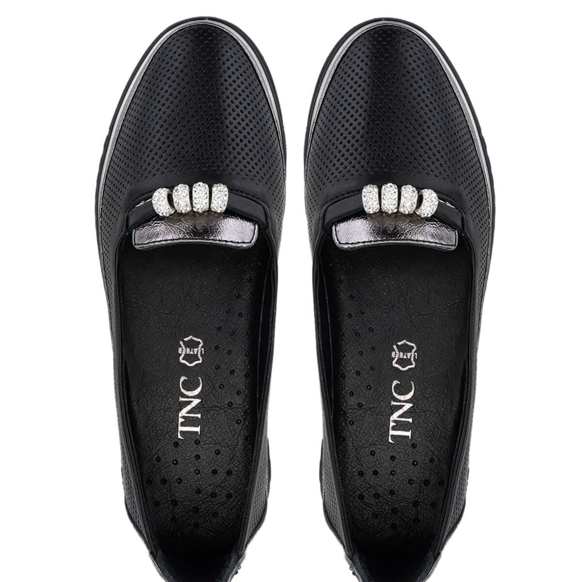 Tamer Tanca Kadın Hakiki Deri Siyah Comfort Ayakkabı