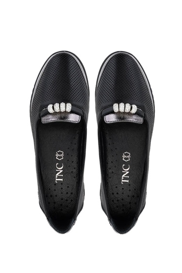  Tamer Tanca Kadın Hakiki Deri Siyah Comfort Ayakkabı