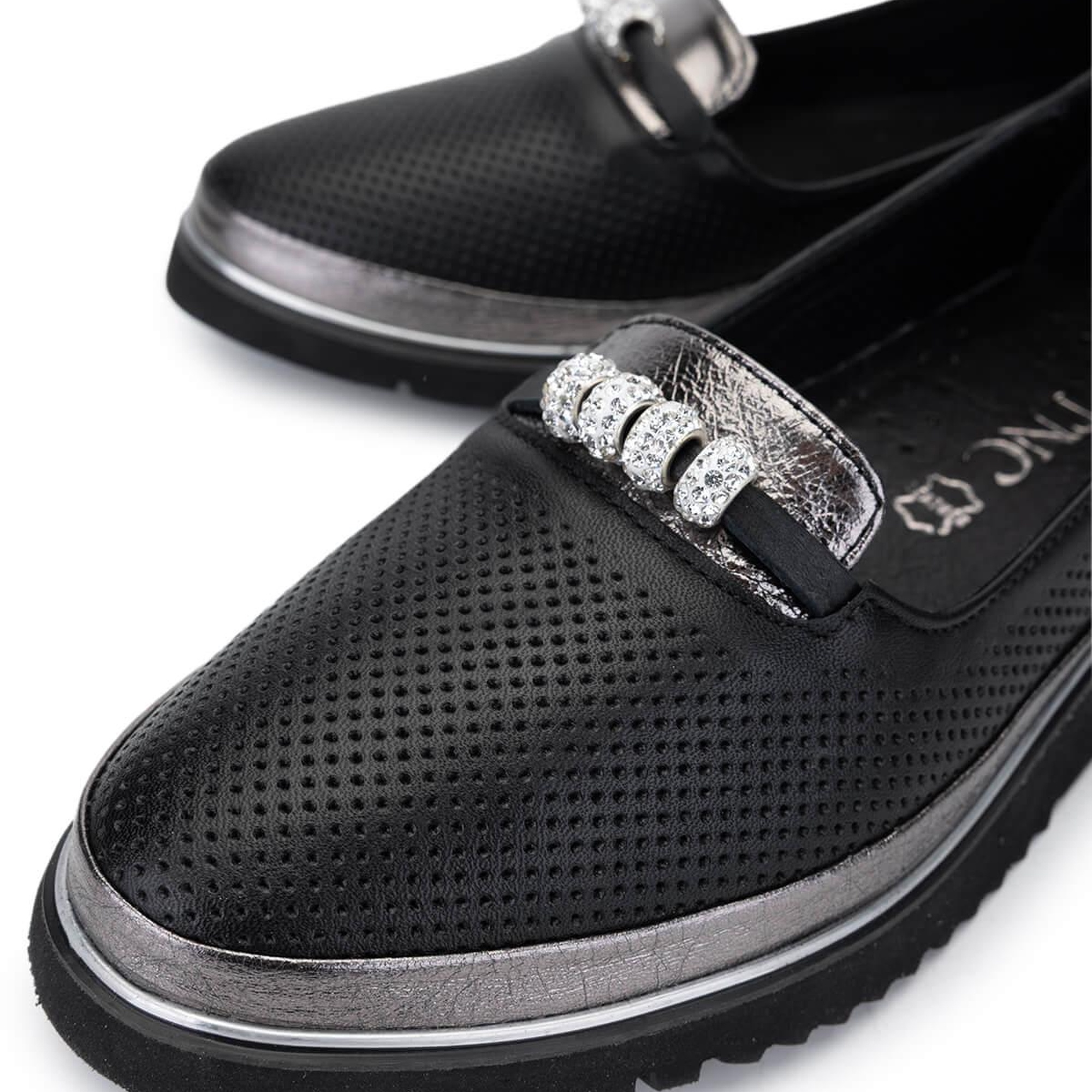 Tamer Tanca Kadın Hakiki Deri Siyah Comfort Ayakkabı