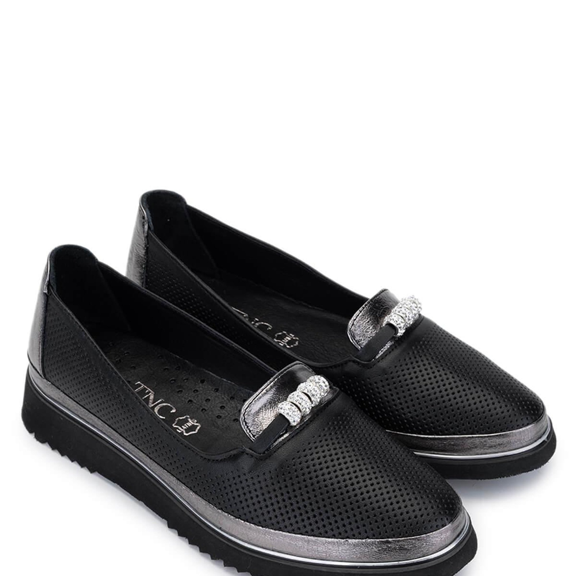 Tamer Tanca Kadın Hakiki Deri Siyah Comfort Ayakkabı