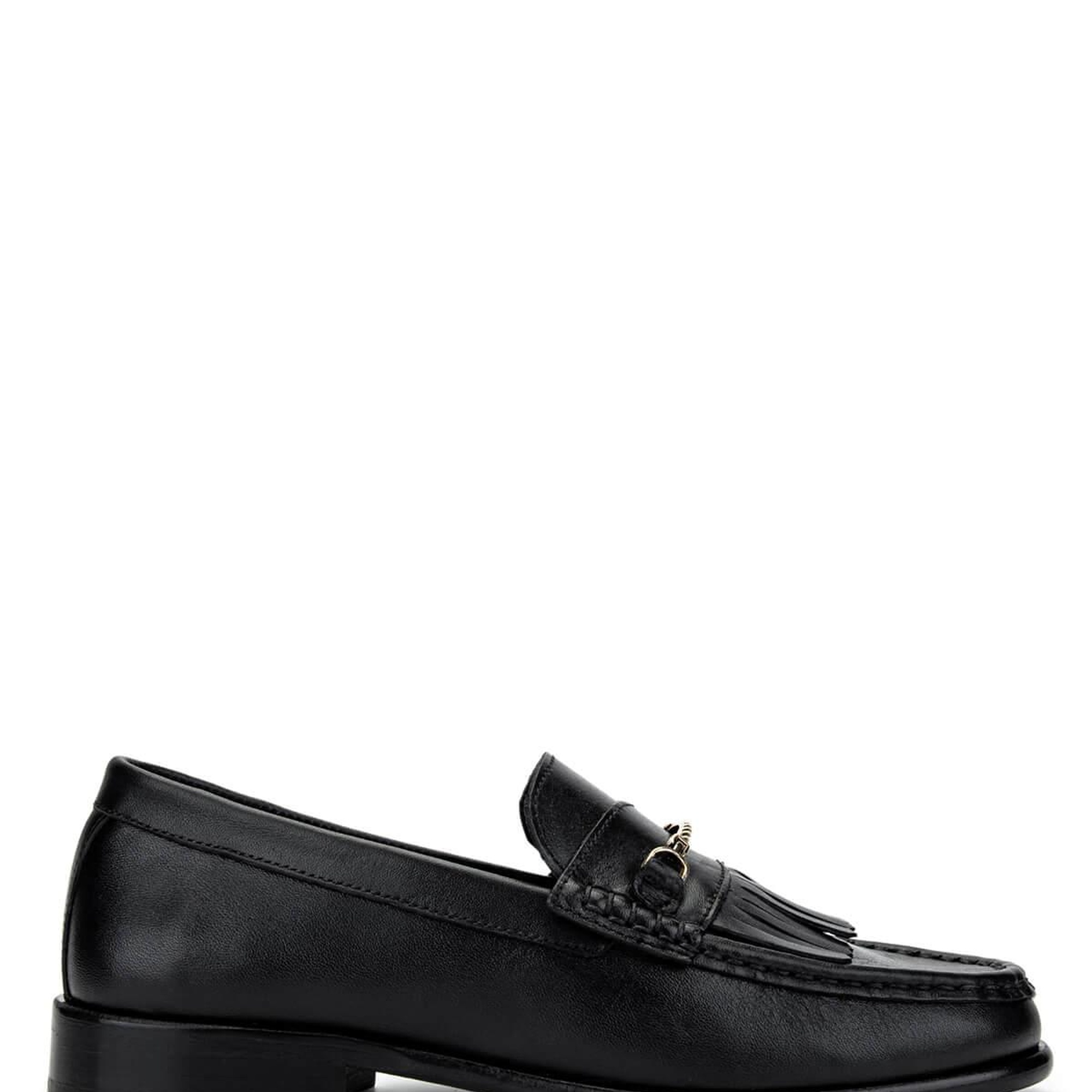 Tamer Tanca Kadın Hakiki Deri Siyah Deri Loafer Ayakkabı