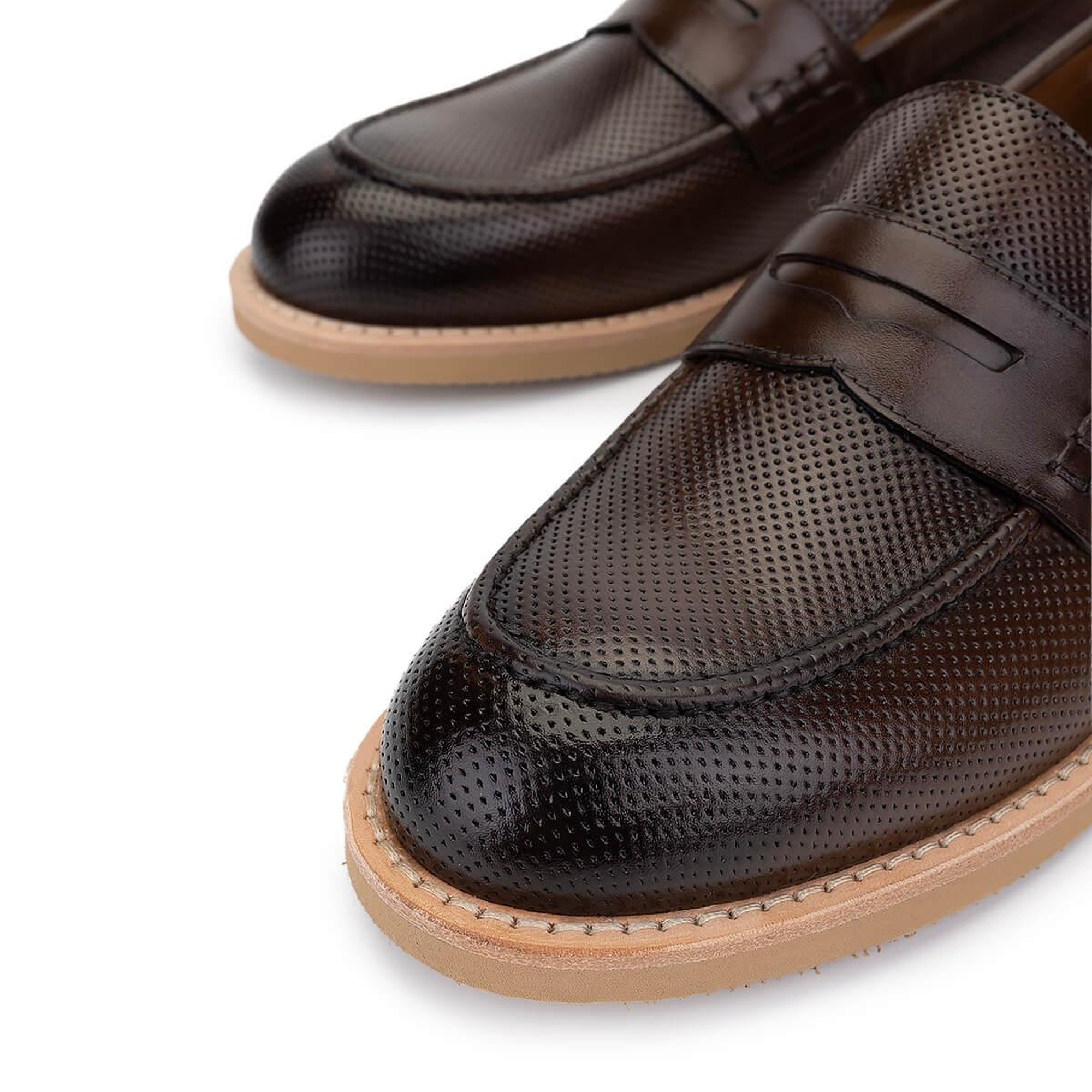 Tamer Tanca Erkek Hakiki Deri Ceviz Loafer Ayakkabı