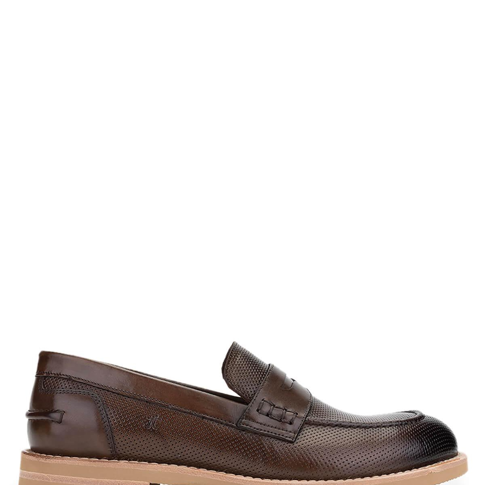 Tamer Tanca Erkek Hakiki Deri Ceviz Loafer Ayakkabı