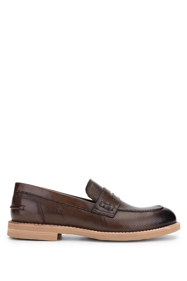  Tamer Tanca Erkek Hakiki Deri Ceviz Loafer Ayakkabı