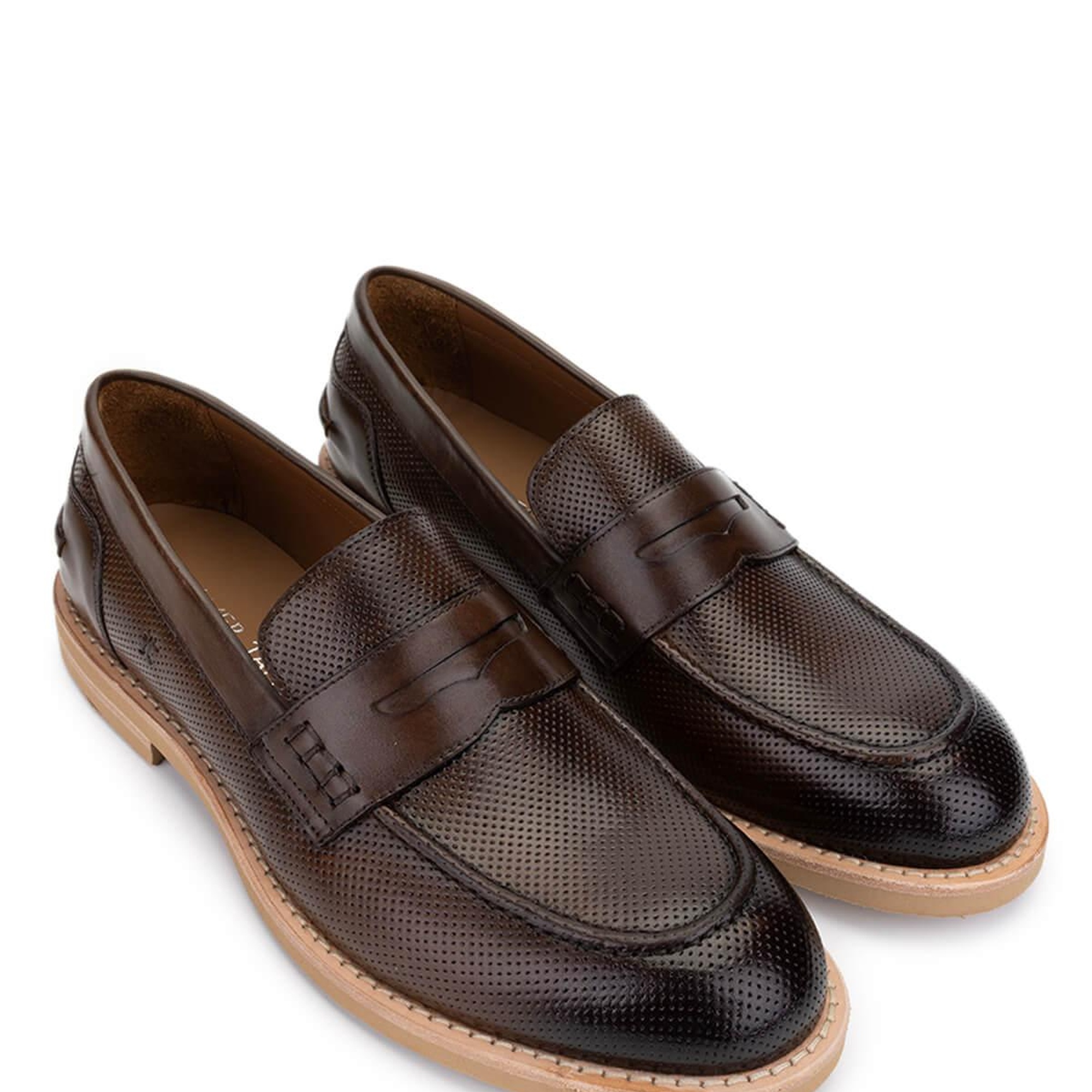 Tamer Tanca Erkek Hakiki Deri Ceviz Loafer Ayakkabı
