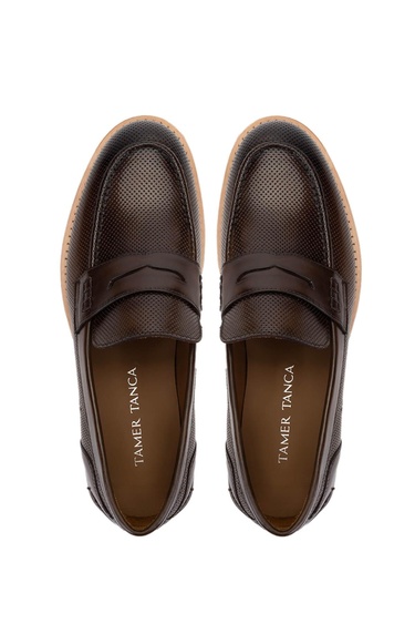  Tamer Tanca Erkek Hakiki Deri Ceviz Loafer Ayakkabı