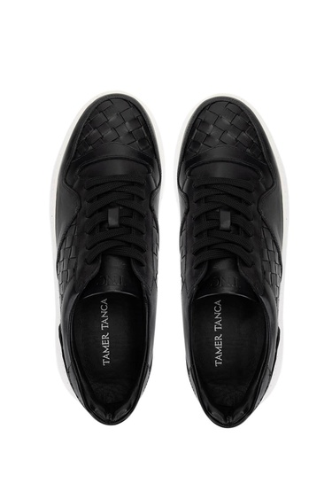  Tamer Tanca Erkek Hakiki Deri Siyah Sneakers & Spor Ayakkabı
