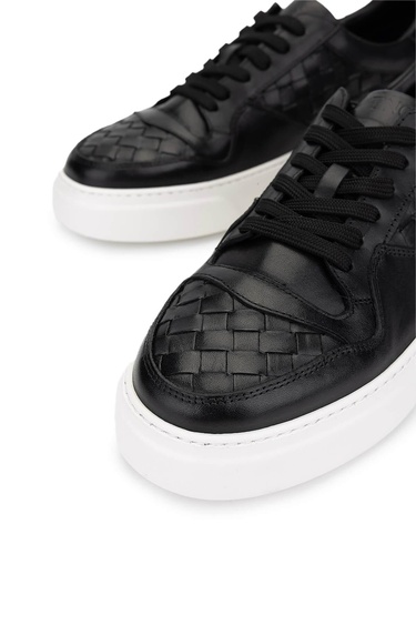  Tamer Tanca Erkek Hakiki Deri Siyah Sneakers & Spor Ayakkabı