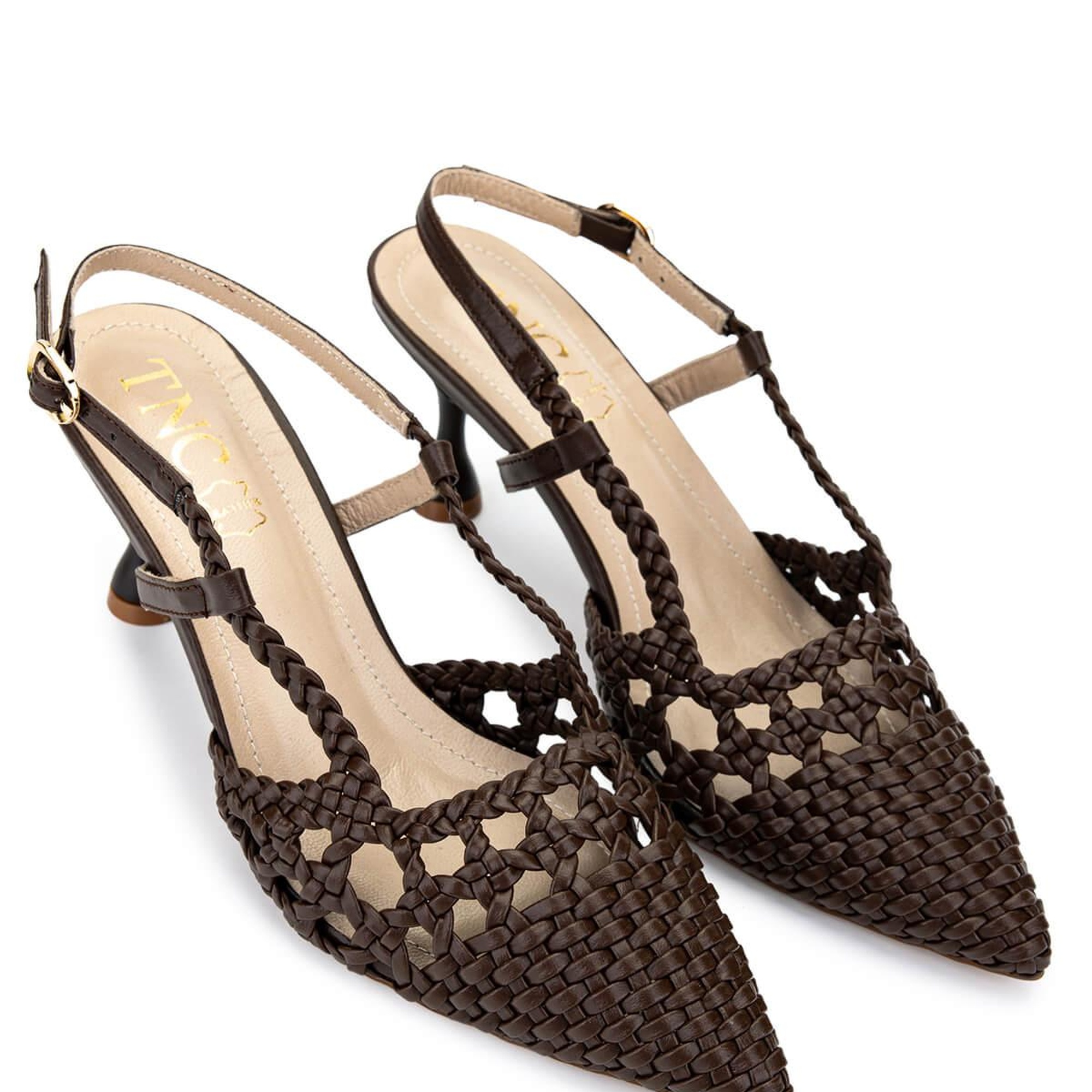 Tamer Tanca Kadın Vegan Kahverengi Topuklu Ayakkabı