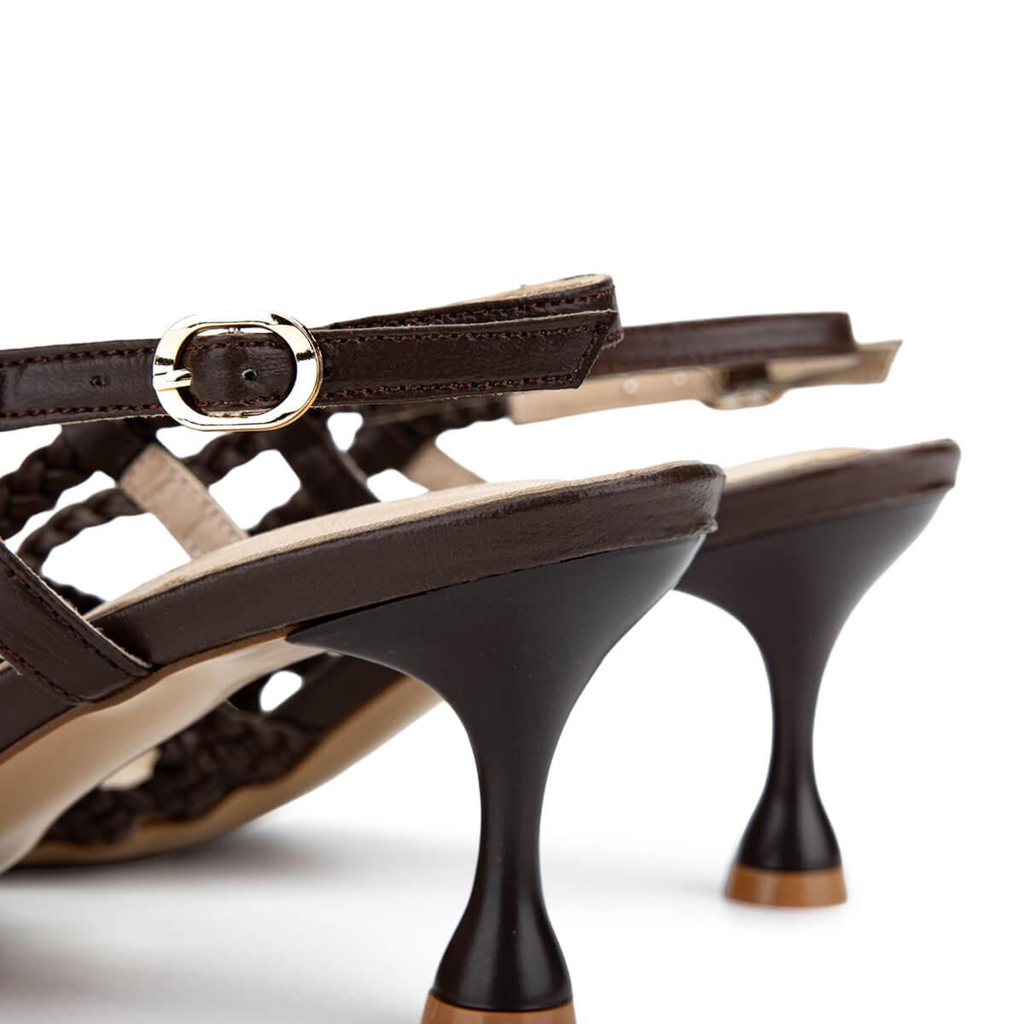 Tamer Tanca Kadın Vegan Kahverengi Topuklu Ayakkabı