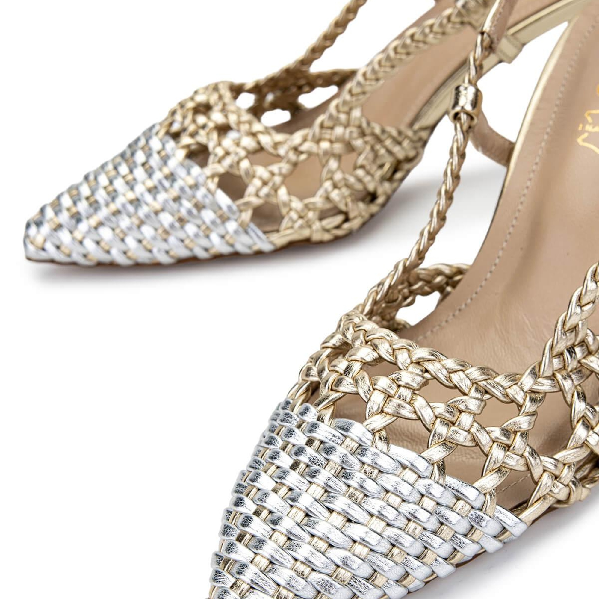 Tamer Tanca Kadın Vegan Dore/Lame Topuklu Ayakkabı