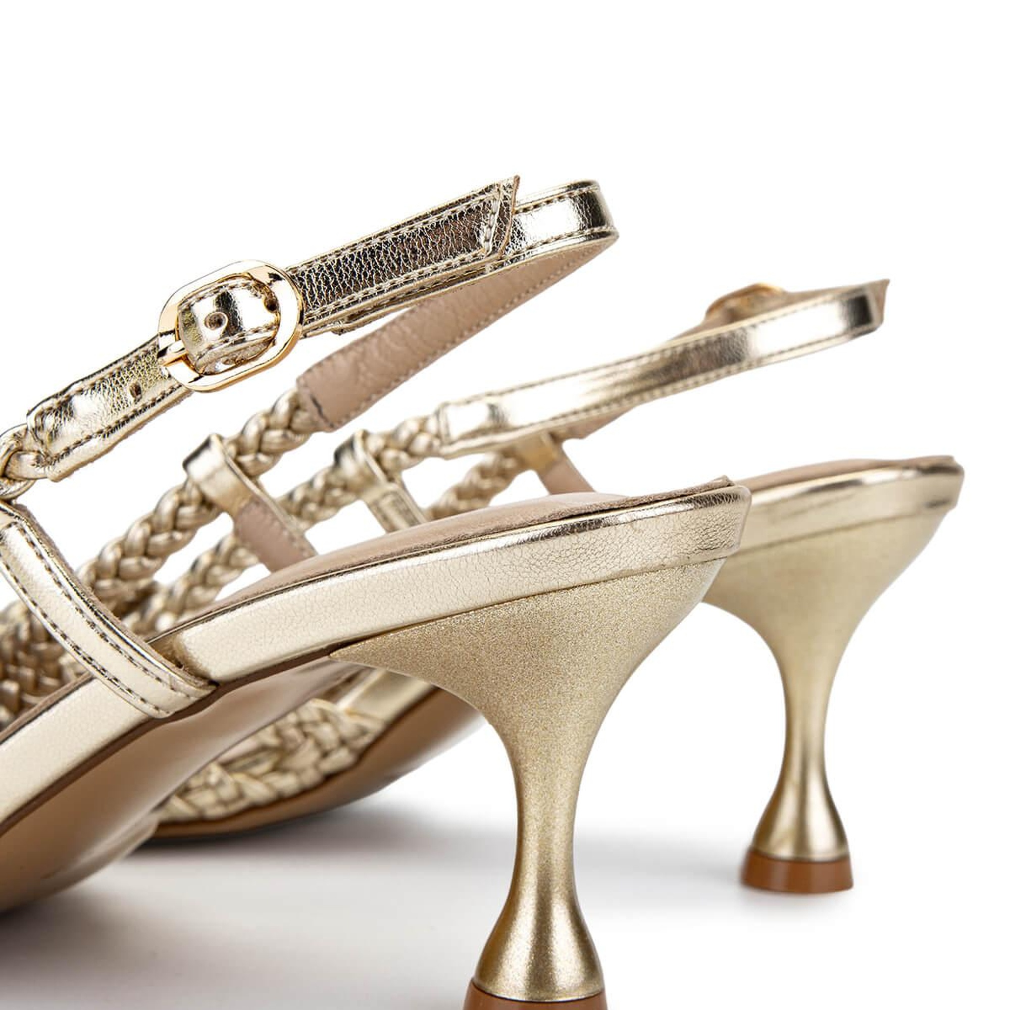 Tamer Tanca Kadın Vegan Dore/Lame Topuklu Ayakkabı