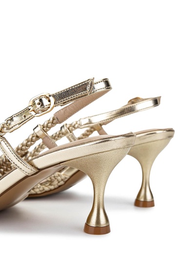  Tamer Tanca Kadın Vegan Dore/Lame Topuklu Ayakkabı