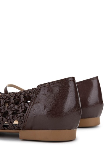  Tamer Tanca Kadın Vegan Kahverengi Babet Ayakkabı