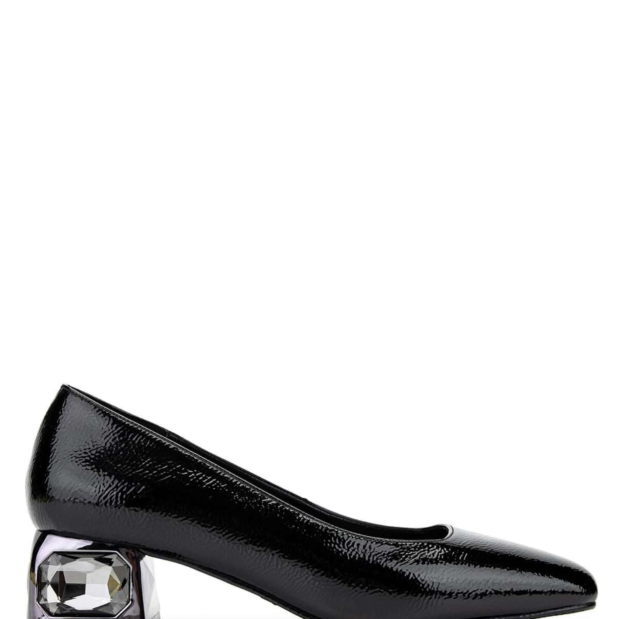 Tamer Tanca Kadın Vegan Siyah Rugan Topuklu Ayakkabı