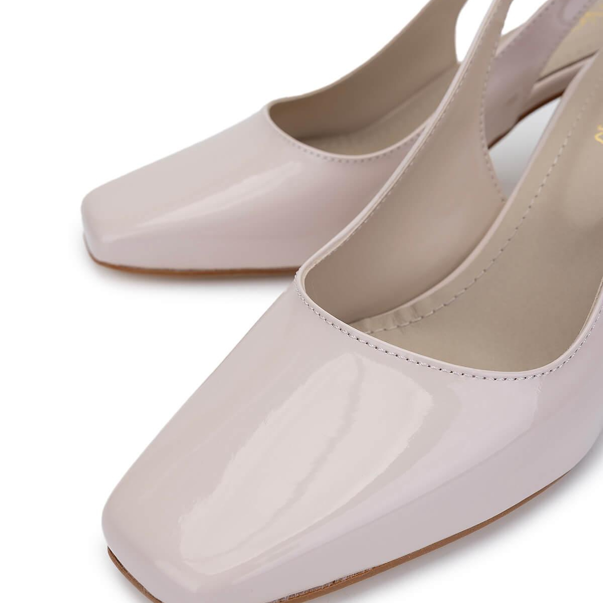 Tamer Tanca Kadın Vegan Bej Rugan Topuklu Ayakkabı