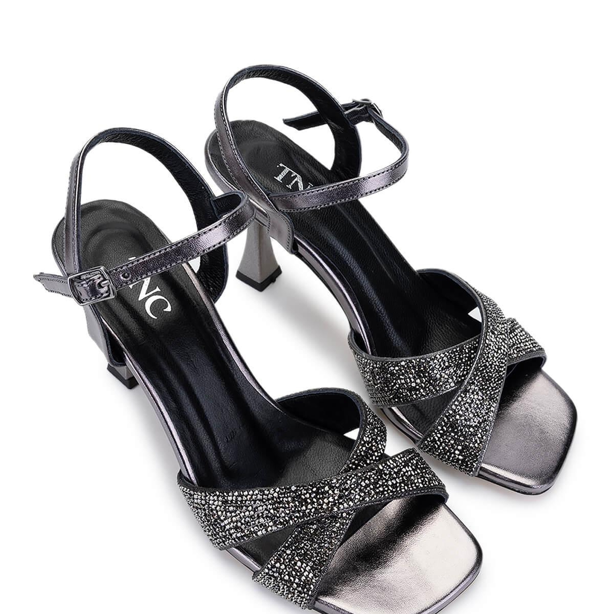 Tamer Tanca Kadın Hakiki Deri Metalik Topuklu Ayakkabı