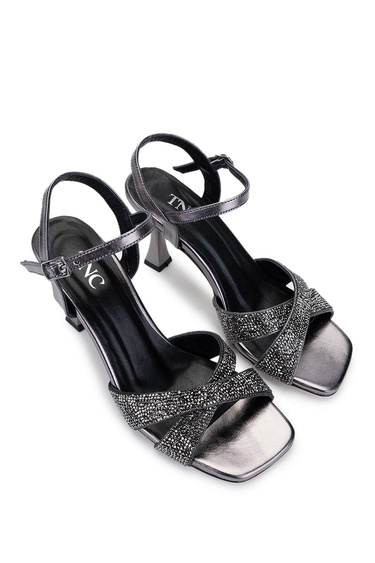  Tamer Tanca Kadın Hakiki Deri Metalik Topuklu Ayakkabı