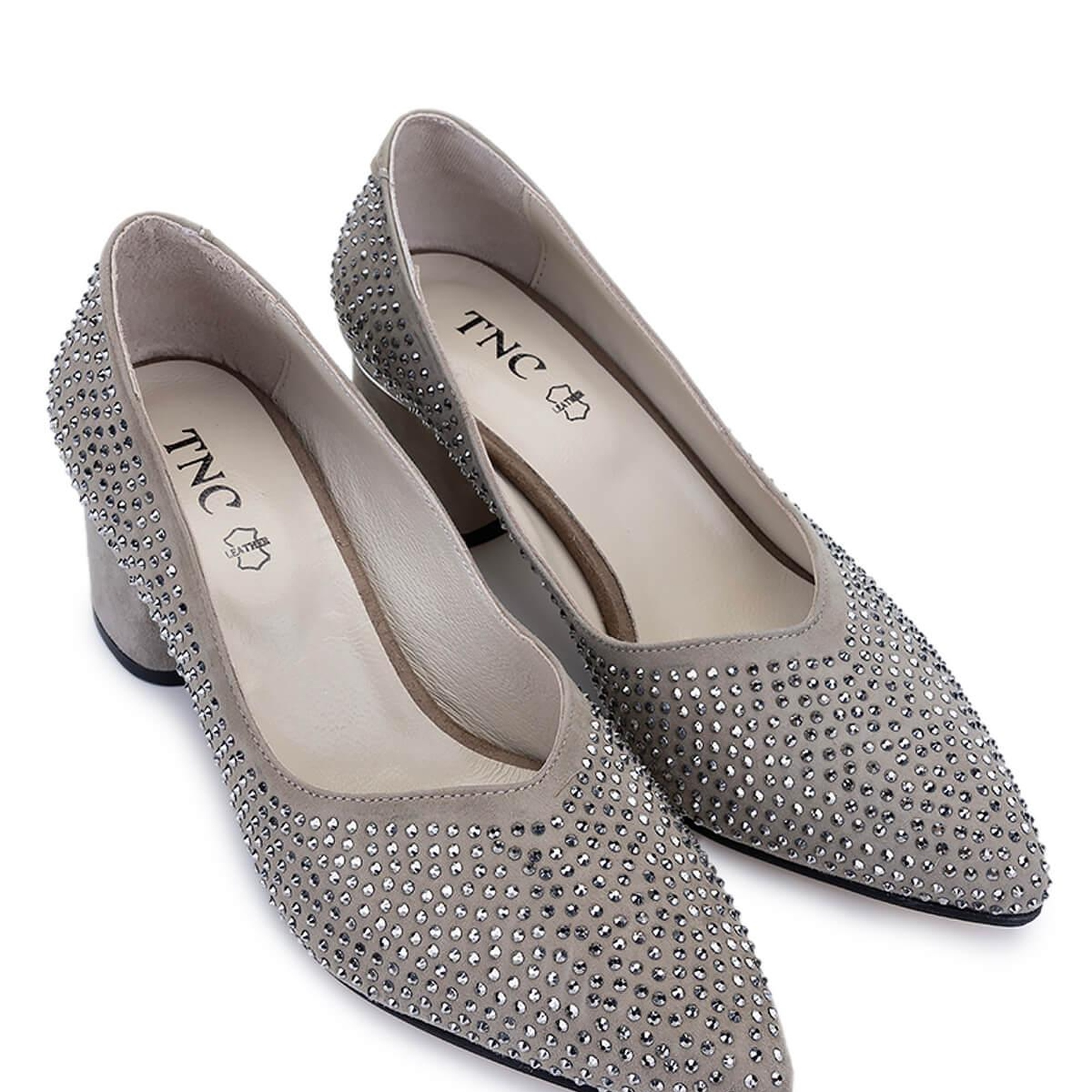 Tamer Tanca Kadın Hakiki Deri Taş Süet Topuklu Ayakkabı