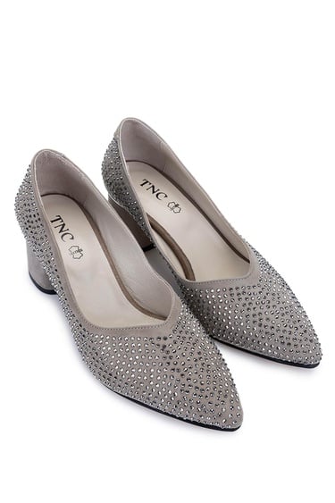  Tamer Tanca Kadın Hakiki Deri Taş Süet Topuklu Ayakkabı