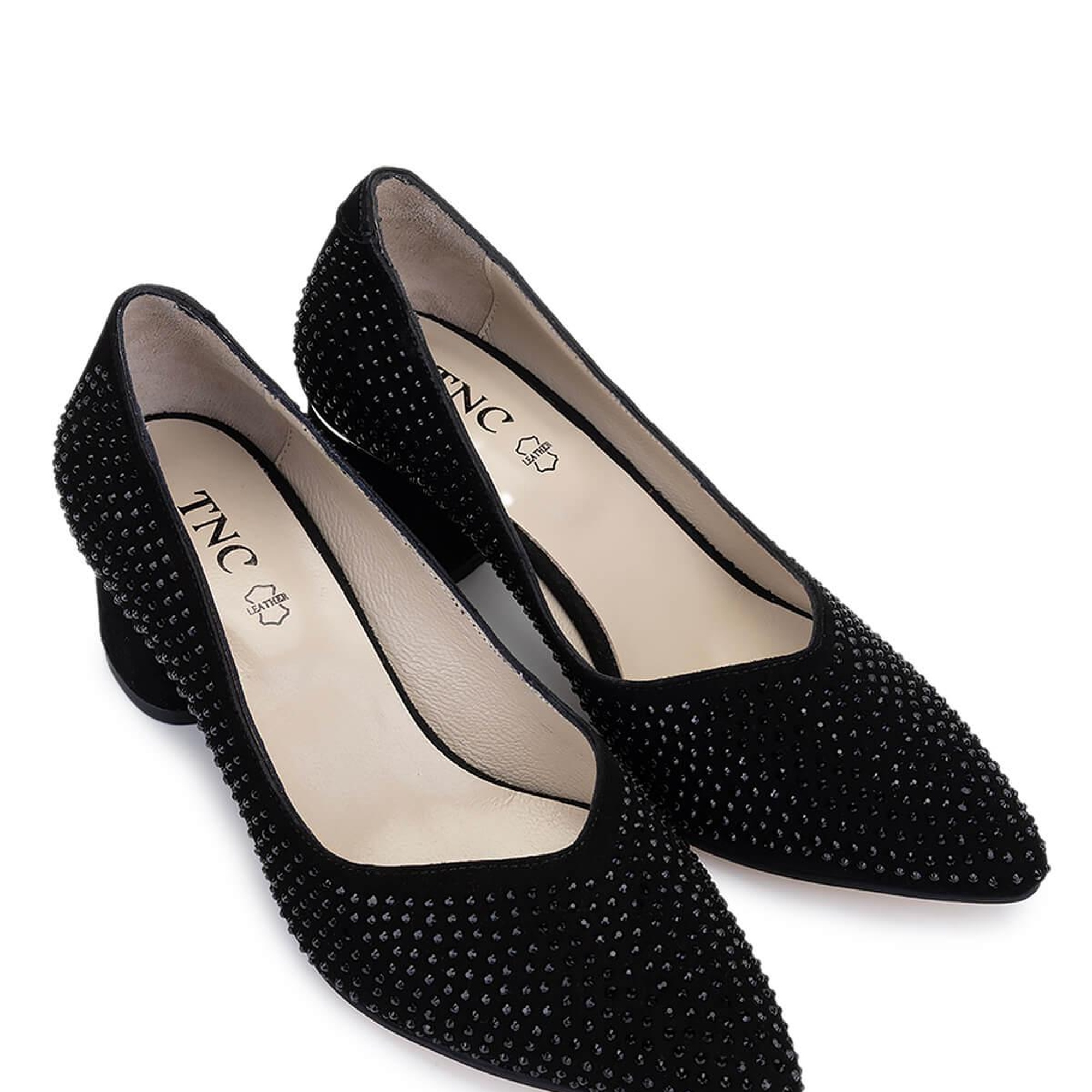 Tamer Tanca Kadın Hakiki Deri Siyah Süet Topuklu Ayakkabı