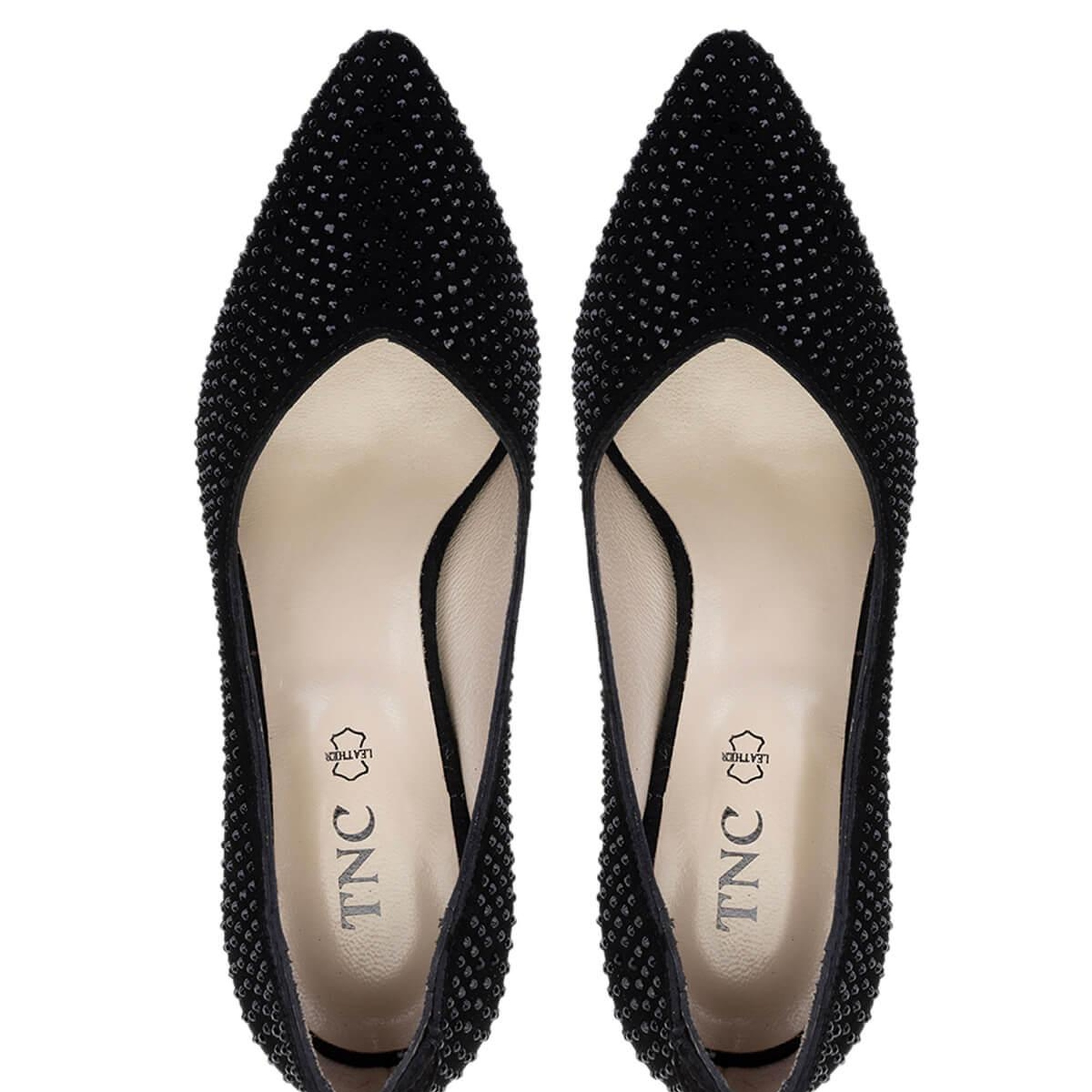 Tamer Tanca Kadın Hakiki Deri Siyah Süet Topuklu Ayakkabı