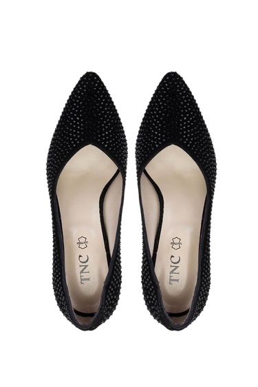  Tamer Tanca Kadın Hakiki Deri Siyah Süet Topuklu Ayakkabı