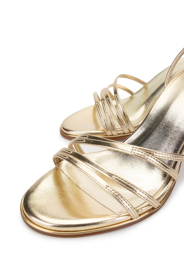  Tamer Tanca Kadın Hakiki Deri Dore Topuklu Ayakkabı