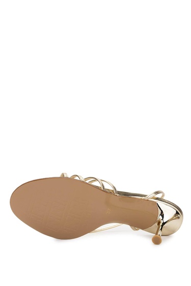  Tamer Tanca Kadın Hakiki Deri Dore Topuklu Ayakkabı