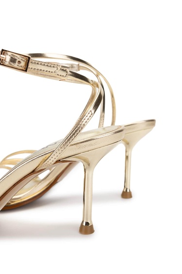  Tamer Tanca Kadın Hakiki Deri Dore Topuklu Ayakkabı