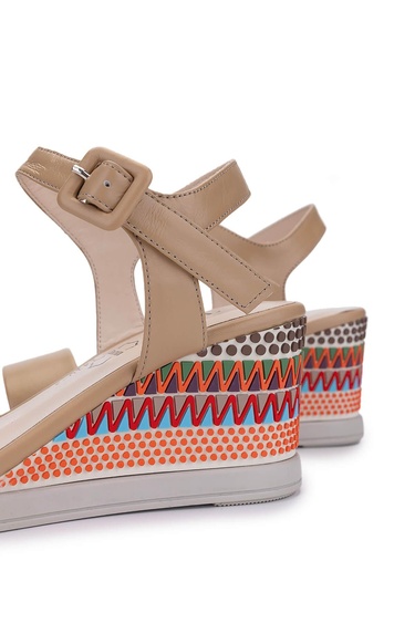  Tamer Tanca Kadın Hakiki Deri Camel Topuklu Ayakkabı